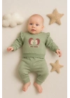 Kirpi Nakışlı % 100 Pamuk 2li Kız Bebek Takım