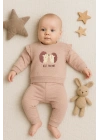 Kirpi Nakışlı % 100 Pamuk 2li Kız Bebek Takım