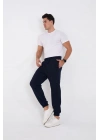 Kışlık Üç İplik Lastikli Eşofman Pantolon - Lacivert
