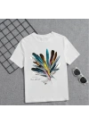 Kız Çocuk Baskılı T-Shirt - Beyaz
