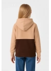 Kız Çocuk Kapüşonlu Kanguru Çepli Parçalı SweatShirt - Renkli