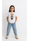 Kız Labubu Çocuk Baskılı T-Shirt - Beyaz