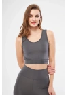 Kolsuz Dalgiç Baskılı Crop - Füme