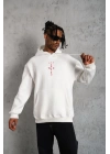 Kordonlu Arka Maske Kordon Saçlı Kapüşonlu - Beyaz -