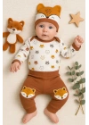 Little Fox Desenli 3lü % 100 Pamuklu Erkek Takım