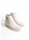 LUNA Fermuarlı Lastikli Ortopedik Taban Topuklu Kadın Bot CKT - Krem
