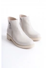MARGARET Fermuarlı Ortopedik Taban Topuklu Kadın Bot  CKT - Krem