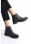 MARGARET Fermuarlı Ortopedik Taban Topuklu Kadın Bot - CST - Siyah