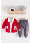 Mause Gömlek Yakalı 3lü Erkek Bebek Takımı