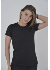 Omuz Fileli Slim Fit T-shirt - Siyah -