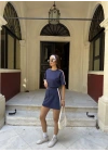 Osy Modal T-shirt Mini Şortlu Etek İkili Takım -Lacivert -