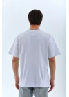 Oversize Düz Bisiklet Yaka T-Shirt - Beyaz