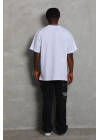 Oversize Düz Bisiklet Yaka T-Shirt - Beyaz -