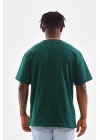 Oversize Düz Bisiklet Yaka T-Shirt - Koyu Yeşili