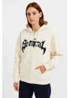 - Oversize Kapüşonlu Sweatshirt- Beyaz