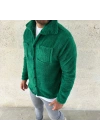 Pelüş Polar Hırka Gömlek –- Çimen Yeşili -