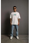 Sırt Baskılı T-shirt - Beyaz -