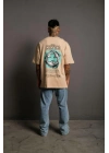 Sırt Baskılı T-shirt - Bej -