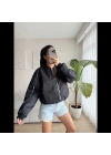 Siyah Bomber Mont - Siyah -
