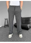 Su Yolu Çizgili Cepli Pantalon - Siyah -