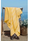 Summer Wind Soft %100 Pamuk Peştemal 100x180 cm Sarı