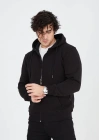 Tam Fermuarlı Kapşonlu  SweatShirt - Siyah -