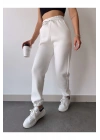 Üç İplik Basic Lastikli Eşofman Pantolon - Beyaz