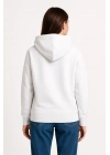 Üç İplik Kapüşonlu Kanguru Çepli SweatShirt hoodie - Beyaz -