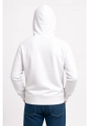 Üç İplik Kapüşonlu Kanguru Cepli SweatShirt hoodie - Beyaz -