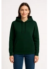 Üç İplik Kapüşonlu Kanguru Cepli Sweatshirt hoodie - Haki -