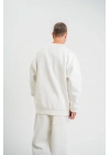 Uzun Kol Bisiklet Yaka Basic SweatShirt - Beyaz -