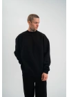 Uzun Kol Bisiklet Yaka Basic SweatShirt - Siyah -