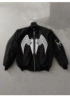 Venom Örümcek Desenli   Mont – Siyah -