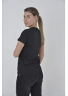 Yandan Fermuarli Slim fit T-shirt - Siyah -