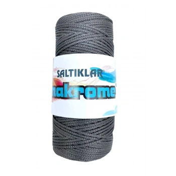 1 Adet Polyester Makrome İpi 420 Koyu Gri 100 gr