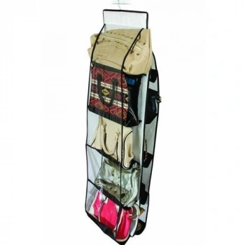 10 Bölmeli Dolap İçi Şeffaf Çanta Organizeri