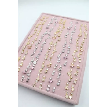 140lı Standlı Sallantılı Tragus Küpe - ÇOK RENKLİ