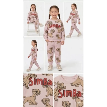2-5 Yaş Aslan Baskılı Penye Çocuk Takımı