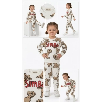 2-5 Yaş Aslan Baskılı Penye Çocuk Takımı