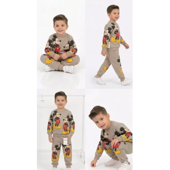2-5 Yaş Fare Baskılı Penye Çocuk Takımı