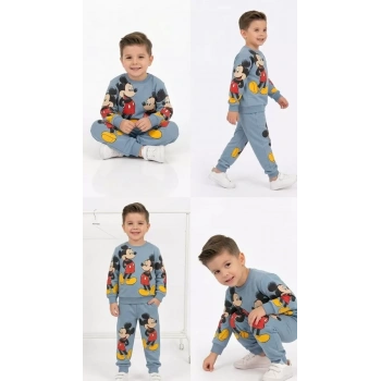 2-5 Yaş Fare Baskılı Penye Çocuk Takımı