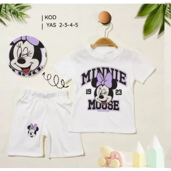 2/5 Yaş Minnie Mouse Baskılı Çocuk Takımı