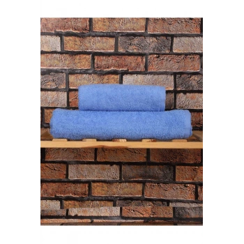 2 Parça %100 Pamuklu Soft Lüx Banyo Havlu Seti Mavi