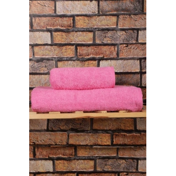 2 Parça %100 Pamuklu Soft Lüx Banyo Havlu Seti Pembe