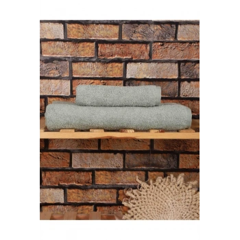 2 Parça %100 Pamuklu Soft Lüx Banyo Havlu Seti Yeşil