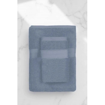 2 Parça Battal Lüks Premium Banyo Spa Havlu Takımı 90x170 Cm İndigo