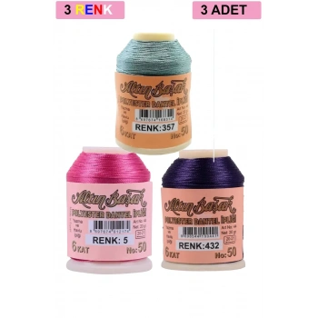 3 Adet Altınbaşak Oya ve Dantel İpi 20 gr - Biçomi - No: 005 - 432 - 357