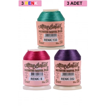 3 Adet Altınbaşak Oya ve Dantel İpi 20 gr - Biçomi - No: 006 - 352 - 133