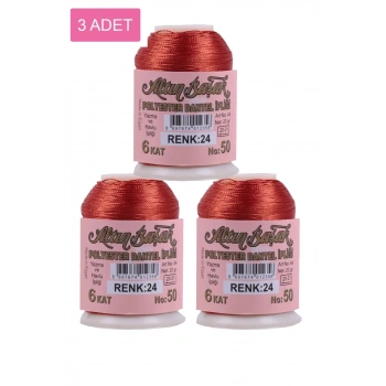3 Adet Altınbaşak Oya ve Dantel İpi 20 gr - Biçomi - No: 024