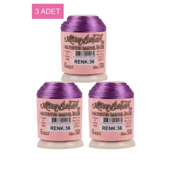 3 Adet Altınbaşak Oya ve Dantel İpi 20 gr - Biçomi - No: 036